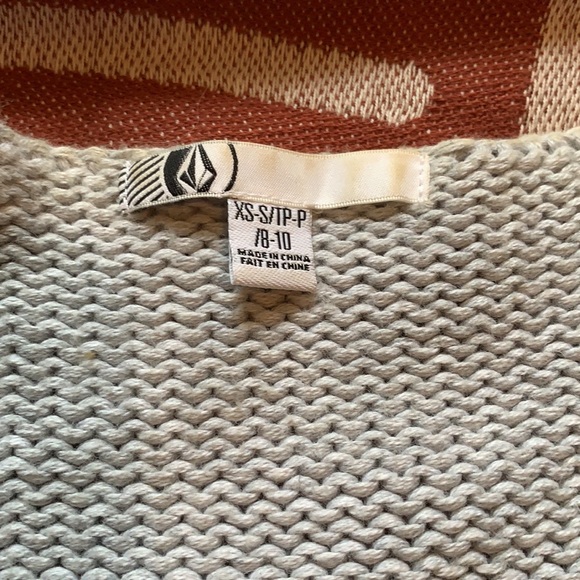 Volcom Fireside Wrap Navy Striped Knit Cardigan - Picture 6 of 6